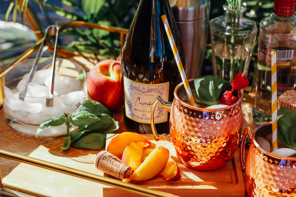 Raspberry Peach Moscato Mule