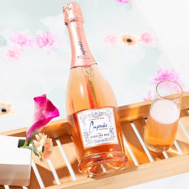 Bubble bath to self-care with Cupcake Vineyards Sparkling Rosé