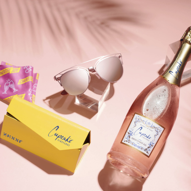 Cupcake Vineyards and Zenni sunglasses Prosecco Rose collaboration