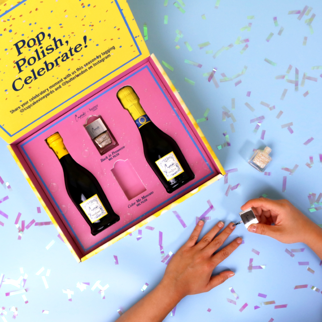 Cupcake Vineyards x Butter London Collab on Pop & Polish wine and nail polish kits.