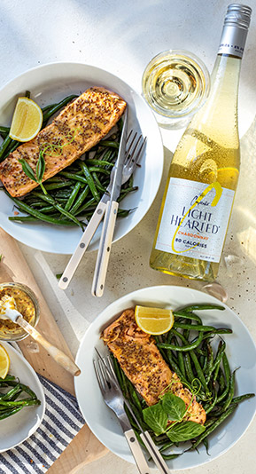 Grilled Salmon with Charred Ponzu Garlic Green Beans