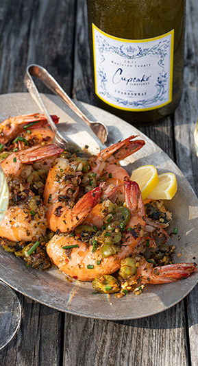 Sautéed Shrimp with Garlic Lemon Caper Sauce 