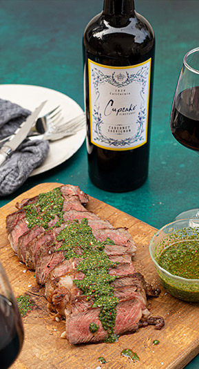 Grilled & Sliced Steak with Chimichurri