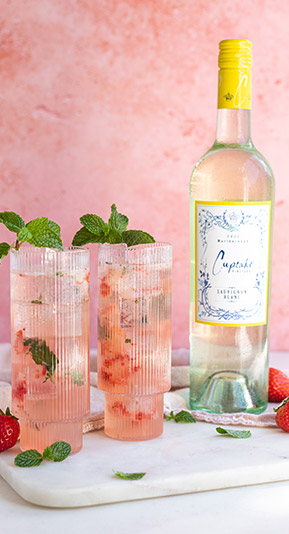 Strawberry Mint Wine Spritz